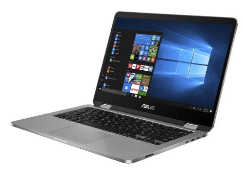 ASUS VivoBook Flip TP401CA-DHM4T laptop Hybrid (2-in-1) 14" Touchscreen Intel® Core™ m3 m3-7Y30 4 GB LPDDR3-SDRAM 64 GB eMMC Wi-Fi 5 (802.11ac) Windows 10 Home Gray