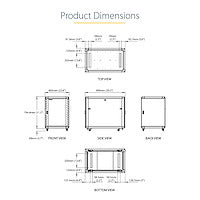 StarTech.com RK1536BKF rack cabinet 15U Freestanding rack Black