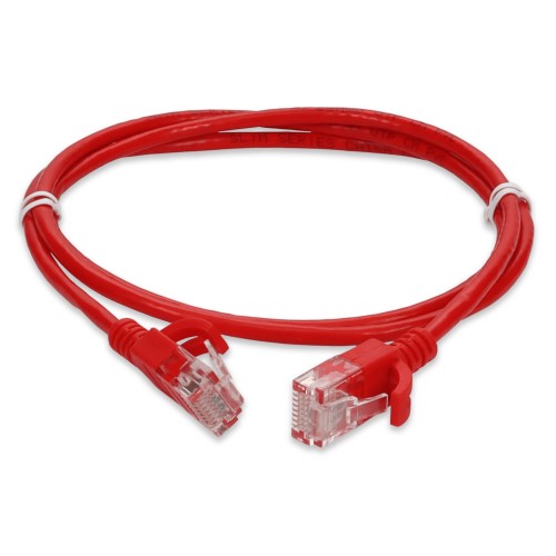AddOn Networks ADD-1FSLCAT6A-RD networking cable Red 11.8" (0.3 m) Cat6a U/UTP (UTP) Round