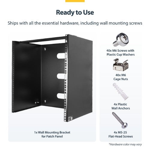 StarTech.com RACK-10U-14-BRACKET rack cabinet Wall mounted rack Black