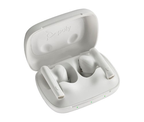 HP Poly Poly Voyager Free 60 UC White Sand Earbuds +BT700 USB-C Adapter +Basic Charge Case
