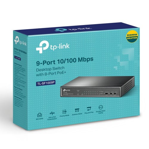 TP-Link TL-SF1009P network switch Unmanaged Fast Ethernet (10/100) Power over Ethernet (PoE) Black