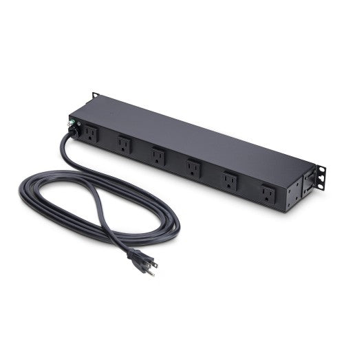 StarTech.com 1215B8H-RACK-PDU-RA power distribution unit (PDU) 12 AC outlet(s) 1U Black