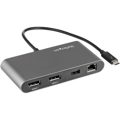 StarTech.com TB3DKM2DPL laptop dock/port replicator Wired Thunderbolt 3 Gray