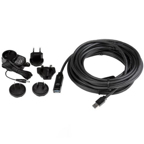 StarTech.com USB3AAEXT10M USB cable USB 3.2 Gen 1 (3.1 Gen 1) 393.7" (10 m) USB A 5 Gbit/s Black