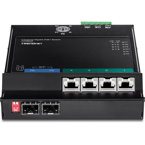 Trendnet TI-PG62F network switch Gigabit Ethernet (10/100/1000) Power over Ethernet (PoE) Black