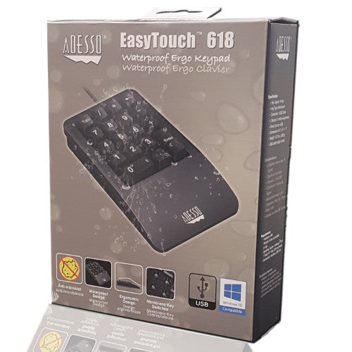 Adesso Easy Touch 618 numeric keypad Universal USB Black