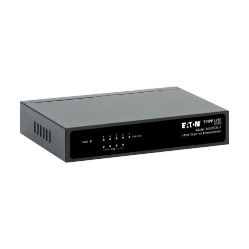 Eaton NG5POE-1 network switch Unmanaged Gigabit Ethernet (10/100/1000) Power over Ethernet (PoE) Desktop/Wall-Mounting Black