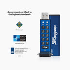 iStorage datAshur Pro USB flash drive 4 GB USB Type-A 3.2 Gen 1 (3.1 Gen 1) Blue