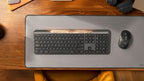 Logitech Signature Slim Solar+ K980 keyboard Universal RF Wireless + Bluetooth QWERTY US English Graphite