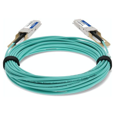 AddOn Networks QSFP-100G-AOC4M-AO InfiniBand/fibre optic cable 157.5" (4 m) QSFP28 Aqua color, Silver