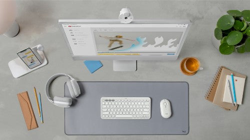 Logitech Pebble 2 Combo keyboard Mouse included Universal RF Wireless + Bluetooth QWERTY English White