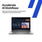 HP Zbook X G1i 16 inch Mobile Workstation PC Wolf Pro Security Edition Intel Core Ultra 9 285H 16" WUXGA 32 GB DDR5-SDRAM 1 TB SSD NVIDIA RTX PRO 2000 Blackwell Wi-Fi 7 (802.11be) Windows 11 Pro Silver