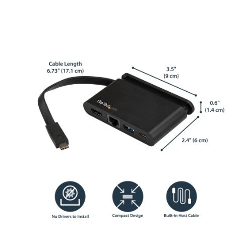 StarTech.com DKT30CHCPD laptop dock/port replicator Wired USB 3.2 Gen 1 (3.1 Gen 1) Type-C Black