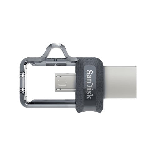 SanDisk 64GB Ultra Dual m3.0 USB flash drive USB Type-A / Micro-USB 3.2 Gen 1 (3.1 Gen 1) Gray, Stainless steel