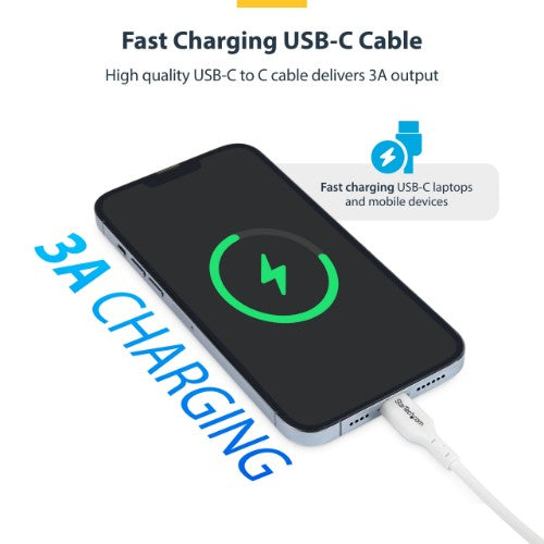 StarTech.com USB2CC10FWHE USB cable USB 2.0 118.1" (3 m) USB C White