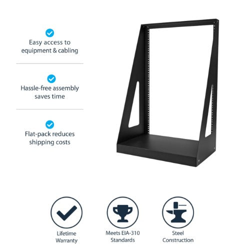 StarTech.com 2POSTRACK16 rack cabinet 16U Freestanding rack Black