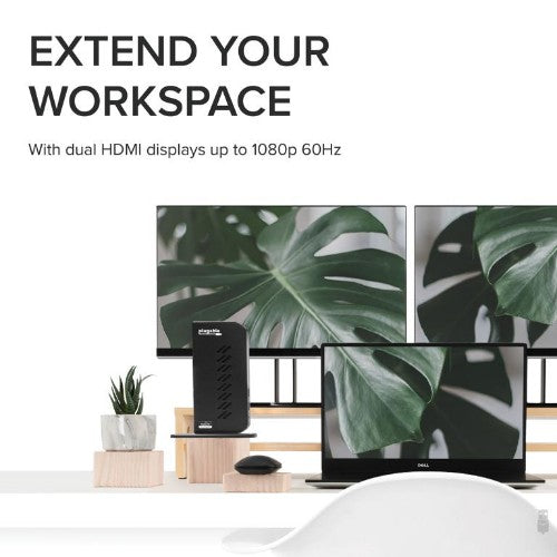 Plugable Technologies UD-3900Z laptop dock/port replicator Docking USB 3.2 Gen 1 (3.1 Gen 1) Type-C Black