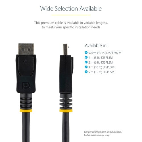 StarTech.com DISPL50CM DisplayPort cable 19.7" (0.5 m) Black