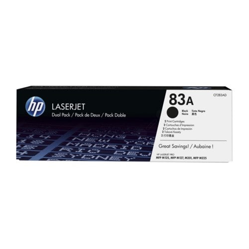 CF283AD (83A) Toner black, 1.5K pages, Pack qty 2