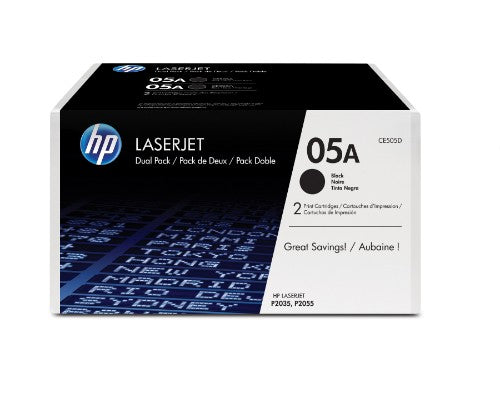 CE505D (05A) Toner black, 2.3K pages, Pack qty 2