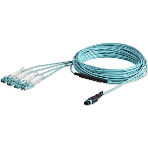StarTech.com MPO8LCPL10M InfiniBand/fibre optic cable 393.7" (10 m) MPO/MTP 8x LC Aqua color