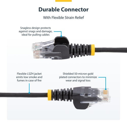 StarTech.com N6PAT9INBKS10PK networking cable Black 8.98" (0.228 m) Cat6 U/UTP (UTP)