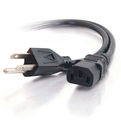 C2G 2ft Universal 16 AWG Power Cord (IEC320C13 -> NEMA 5-15P) Black 23.6" (0.6 m)