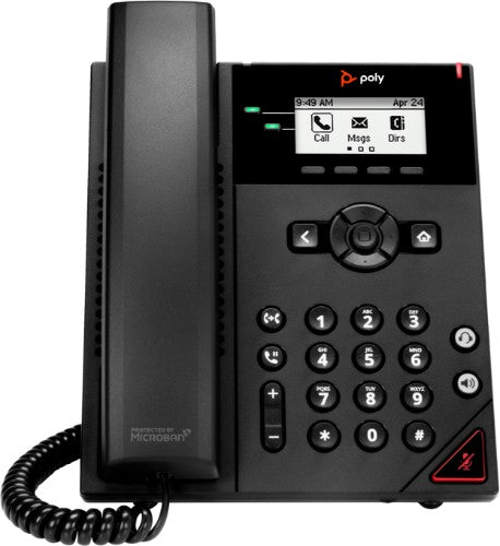 POLY VVX 150 2-Line IP Phone and PoE-enabled with Power Supply