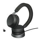 Jabra Evolve2 75 Headset Wireless Head-band Office/Call center USB Type-C Bluetooth Charging stand Black