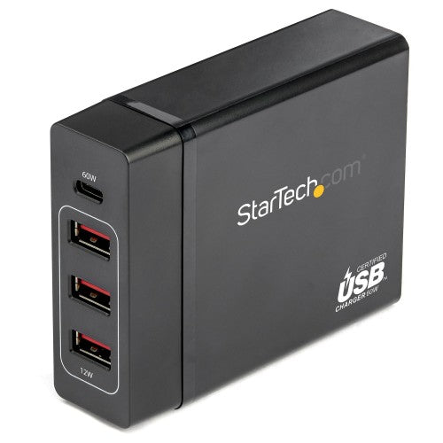 StarTech.com DCH1C3A mobile device charger Universal Black AC Indoor