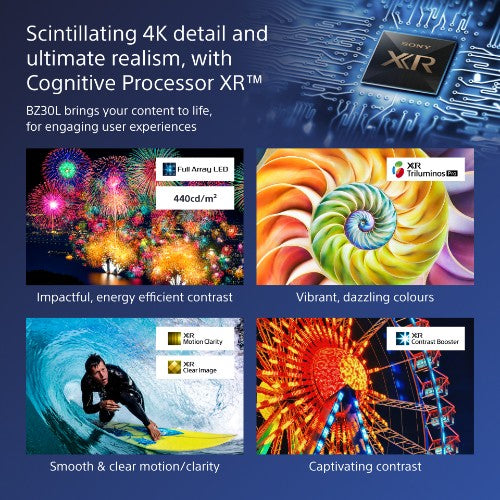 Sony FW-98BZ30L signage display Digital signage flat panel 98" LED Wi-Fi 440 cd/m² 4K Ultra HD Black Android 24/7
