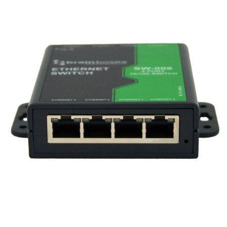 Brainboxes SW-008 network switch Unmanaged Fast Ethernet (10/100) Black, Green