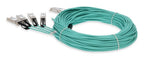 AddOn Networks QSFP28-4SFP28-AOC20M-DE-AO InfiniBand/fibre optic cable 787.4" (20 m) 4x SFP28 AOC Aqua color, Stainless steel