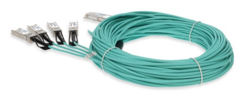 AddOn Networks QSFP28-4SFP28-AOC20M-DE-AO InfiniBand/fibre optic cable 787.4" (20 m) 4x SFP28 AOC Aqua color, Stainless steel