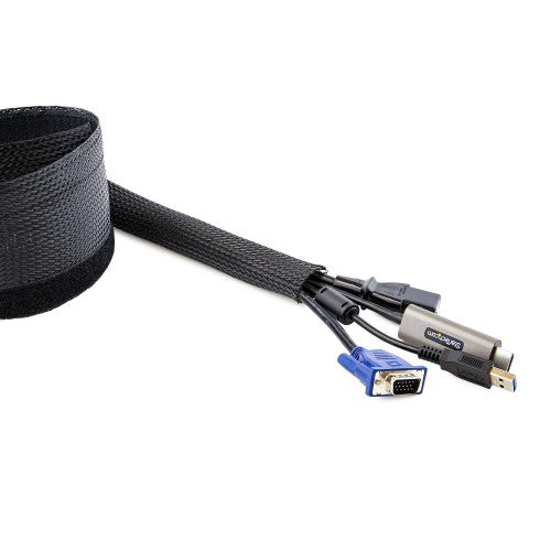 StarTech.com WKSTNCMFLX cable organizer Floor Cable sleeve Black 1 pc(s)
