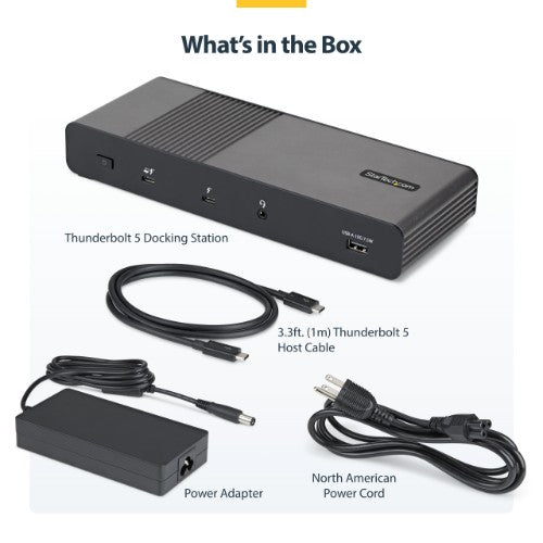 StarTech.com 206N-TB5USB4DOCK laptop dock/port replicator Wired Thunderbolt 5 Black, Gray