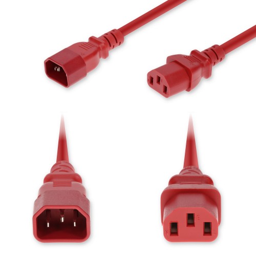 AddOn Networks ADD-C142C13C14G6FRD power cable Red 70.9" (1.8 m) IEC C14 IEC C13