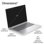 HP DG4U3UT laptop Copilot+ PC Intel Core Ultra 5 325 14" WUXGA 16 GB DDR5-SDRAM 256 GB SSD Wi-Fi 6E (802.11ax) Windows 11 Pro Silver