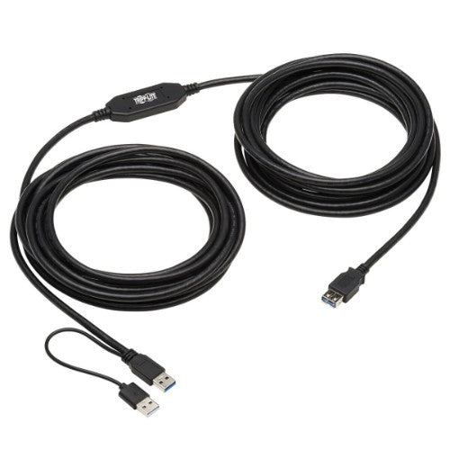 Tripp Lite U330-10M-1 USB cable USB 3.2 Gen 1 (3.1 Gen 1) 393.7" (10 m) USB A 2 x USB A Black