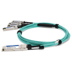 AddOn Networks QSFP-4SFP-AOC15M-FT-AO InfiniBand/fibre optic cable 590.6" (15 m) QSFP+ 4x SFP+ AOC Aqua color