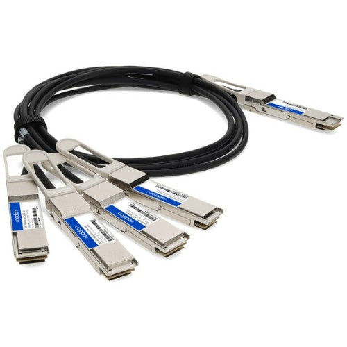 AddOn Networks QDD4QSFP56400CU1M-AO InfiniBand/fibre optic cable 39.4" (1 m) QSFP-DD 4x QSFP56 Black, Metallic
