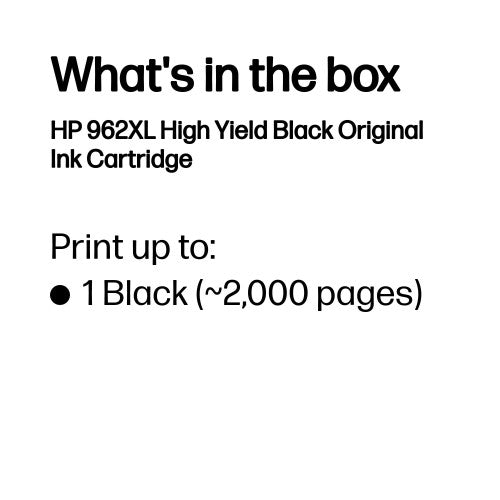 HP 962XL High Yield Black Original Ink Cartridge