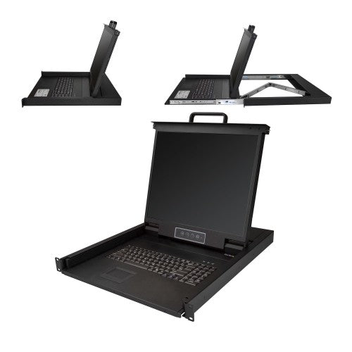StarTech.com RKCONS1901 rack console 19" 1280 x 1024 pixels Steel Black 1U