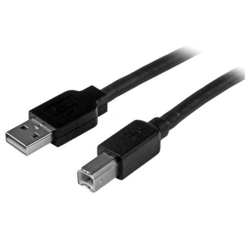 StarTech.com 15m USB 2.0, M/M USB cable 590.6" (15 m) USB A USB B 0.48 Gbit/s Aluminum, Black