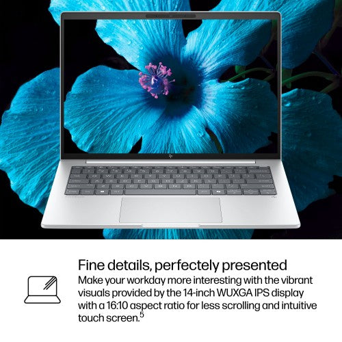 HP EliteBook 8 G1a Next Gen AI PC Wolf Pro Security Edition Copilot+ PC AMD Ryzen AI 5 PRO 340 Laptop 14" Touchscreen WUXGA 32 GB DDR5-SDRAM 512 GB SSD Wi-Fi 7 (802.11be) Windows 11 Pro Silver