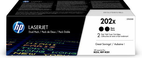 HP 202X 2-pack High Yield Black Original LaserJet Toner Cartridges