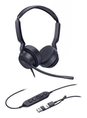Yealink UH42 Dual Teams USB-C/A Headset Wired Head-band Office/Call center USB Type-C / USB Type-A Black