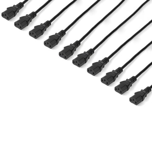 StarTech.com PXT1011010PK power cable Black 118.1" (3 m) NEMA 5-15P C13 coupler
