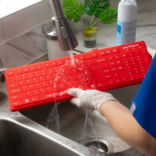 Seal Shield Seal Silk Pro keyboard Industrial USB QWERTY US English Red